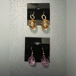 Two set of Crystal like earrings.